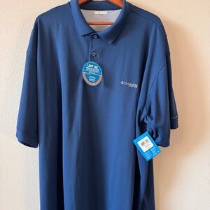 Men's Columbia Polo Shirt, Short Sleeve, Blue, NWT, 3X